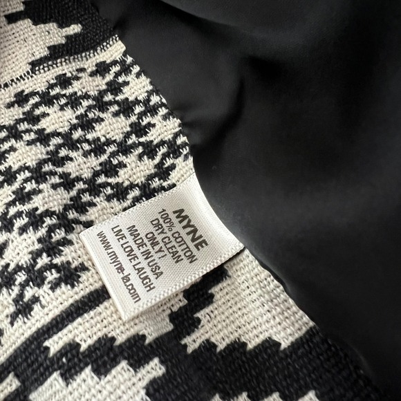 MYNE Ashley‎ Ann Women's Jacket Size 4 Black Cream Geometric Fringe Trim - Picture 4 of 5